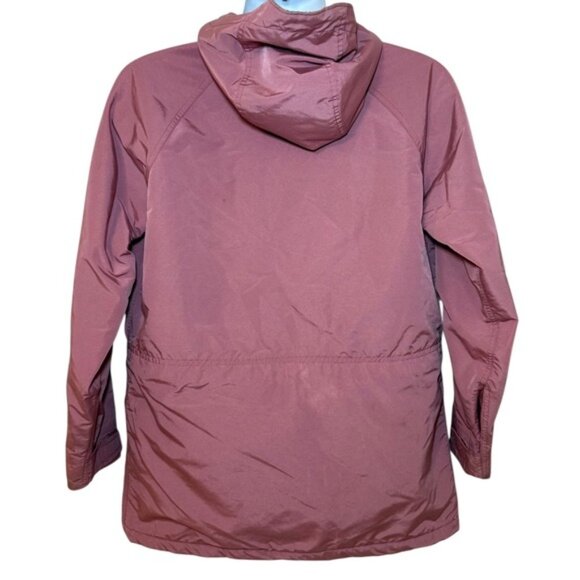 VTG LL Bean Womens M Baxter State Parka Hooded Rain Coat Pink Wool Lined USA - Picture 2 of 10